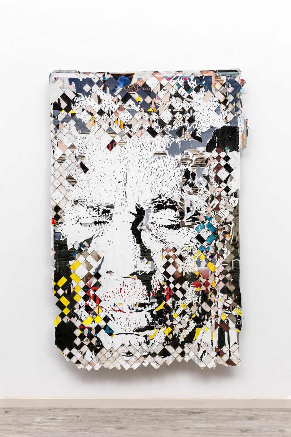 Alexandre Farto aka Vhils, Strata Series #05, 2020. Hand-carved advertising posters.
