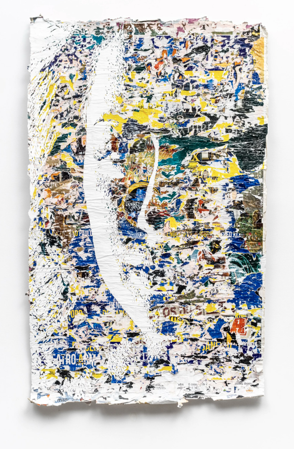 Alexandre Farto aka Vhils, ‘Beam Series #17’, 2021. Hand-carved advertising posters. 180 x 123 cm. Unique

