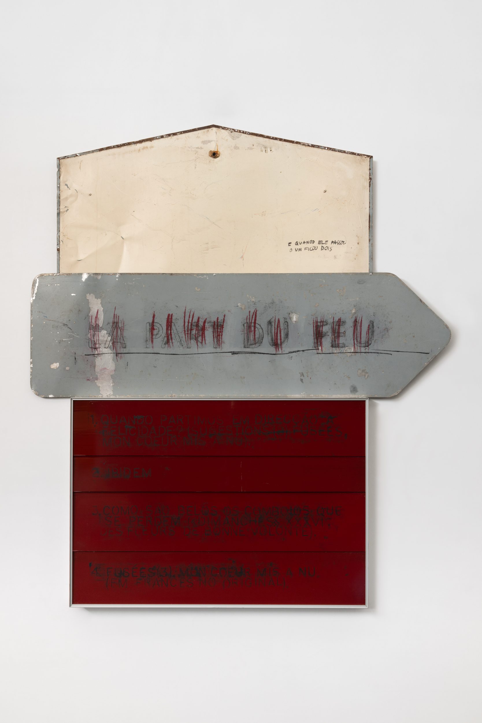 João Louro, La part du feu, 2026. Acrylic on PVC, metal plate and wood. 165,5 x 145 cm. Unique
