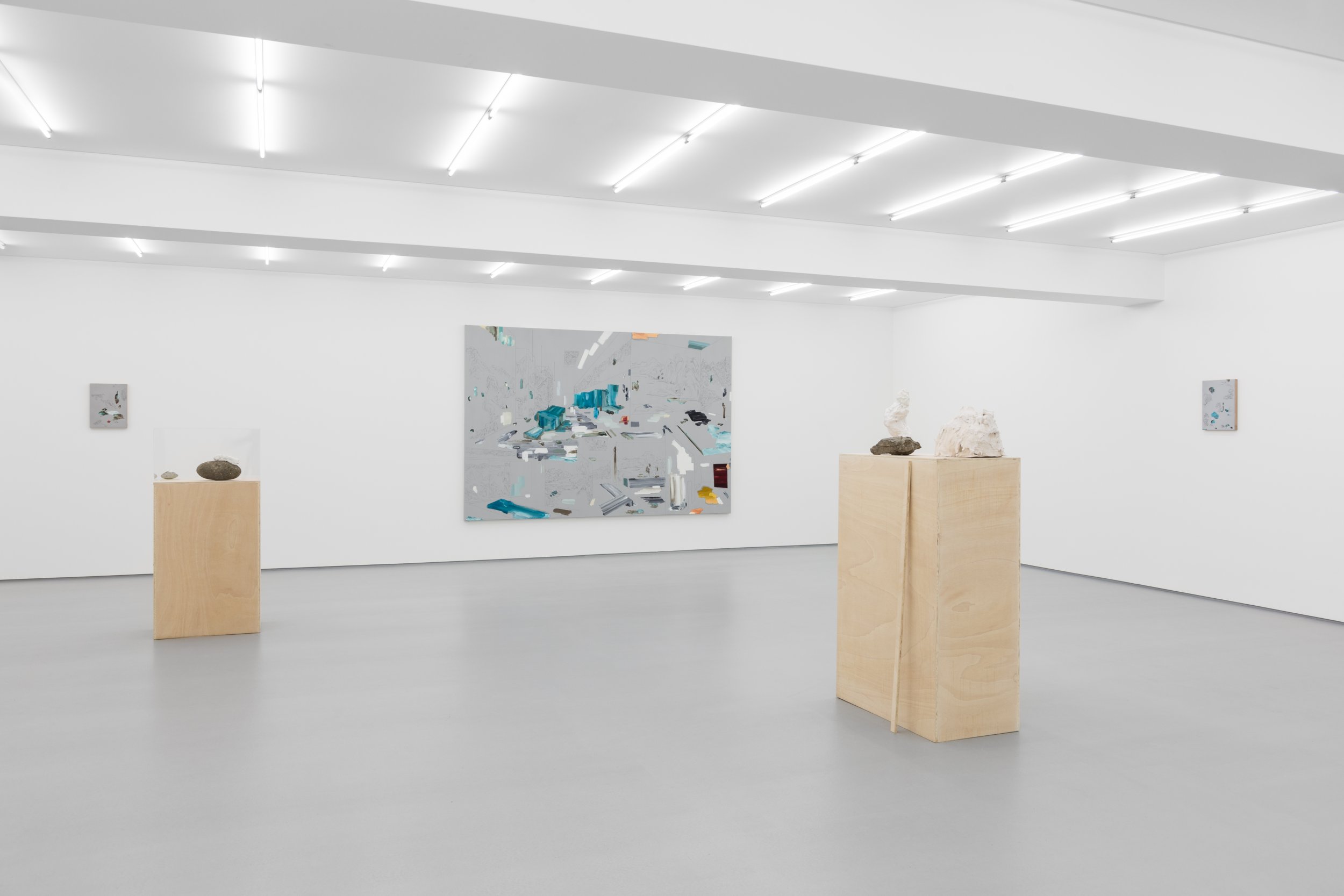 Susanne S. D. Themlitz. Exhibition view: Três linhas, um canto vezes quatro. E uma paisagem., Galeria Vera Cortês, 2018
