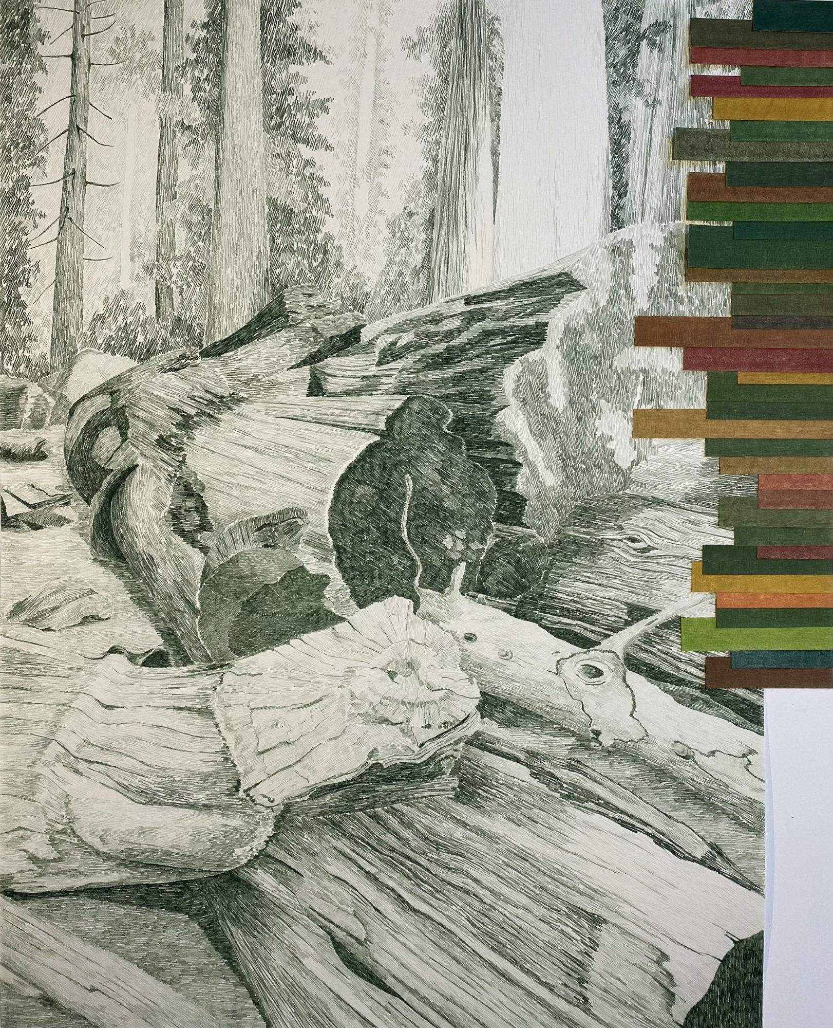 Gabriela Albergaria, Landscape in Repair #17, 2021. Color pencil (Polychromos Faber- Castell) on paper ( Heritage Woodfree Bookwhite 315gsm). 137 x 111 cm. Unique
