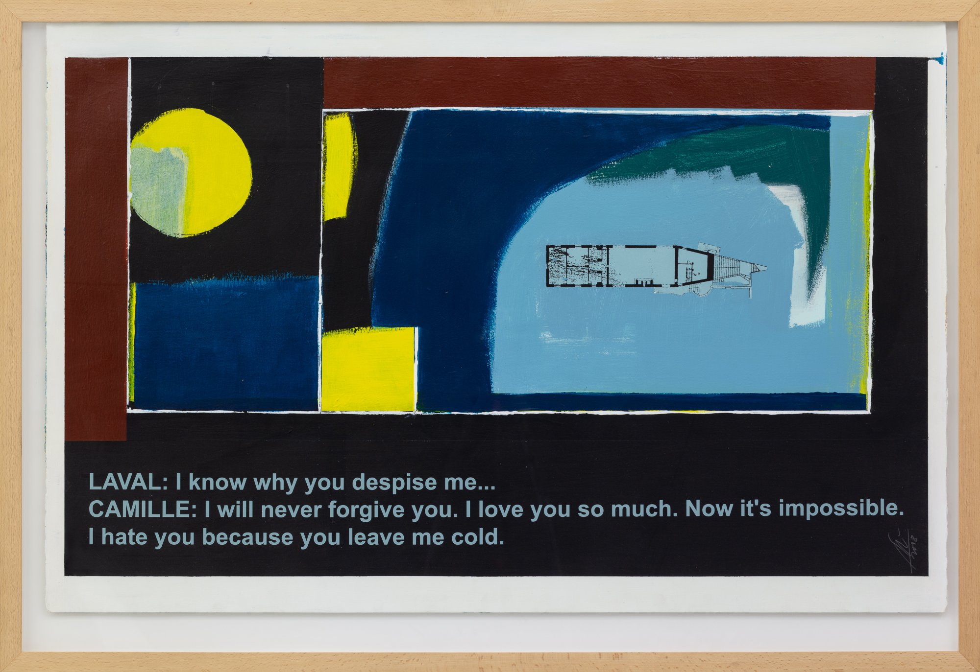 João Louro, Site Scene #15, 2022. Acrylic on Arches 400g paper and plexiglass. 91 x 132 cm. Unique
