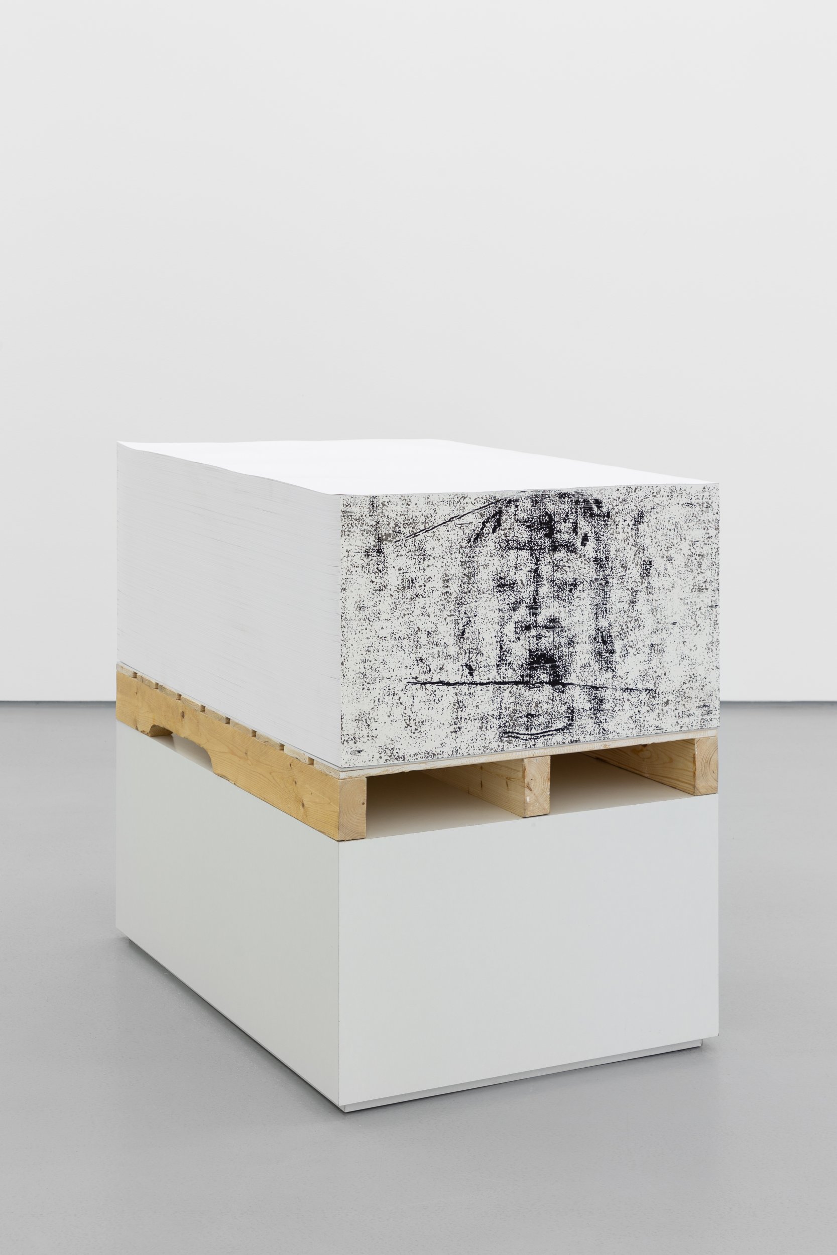João Louro, Shroud, 2015-2022. Silkscreen on 1500 sheets of Albus paper. 96 x 70 x 100 cm. Unique
