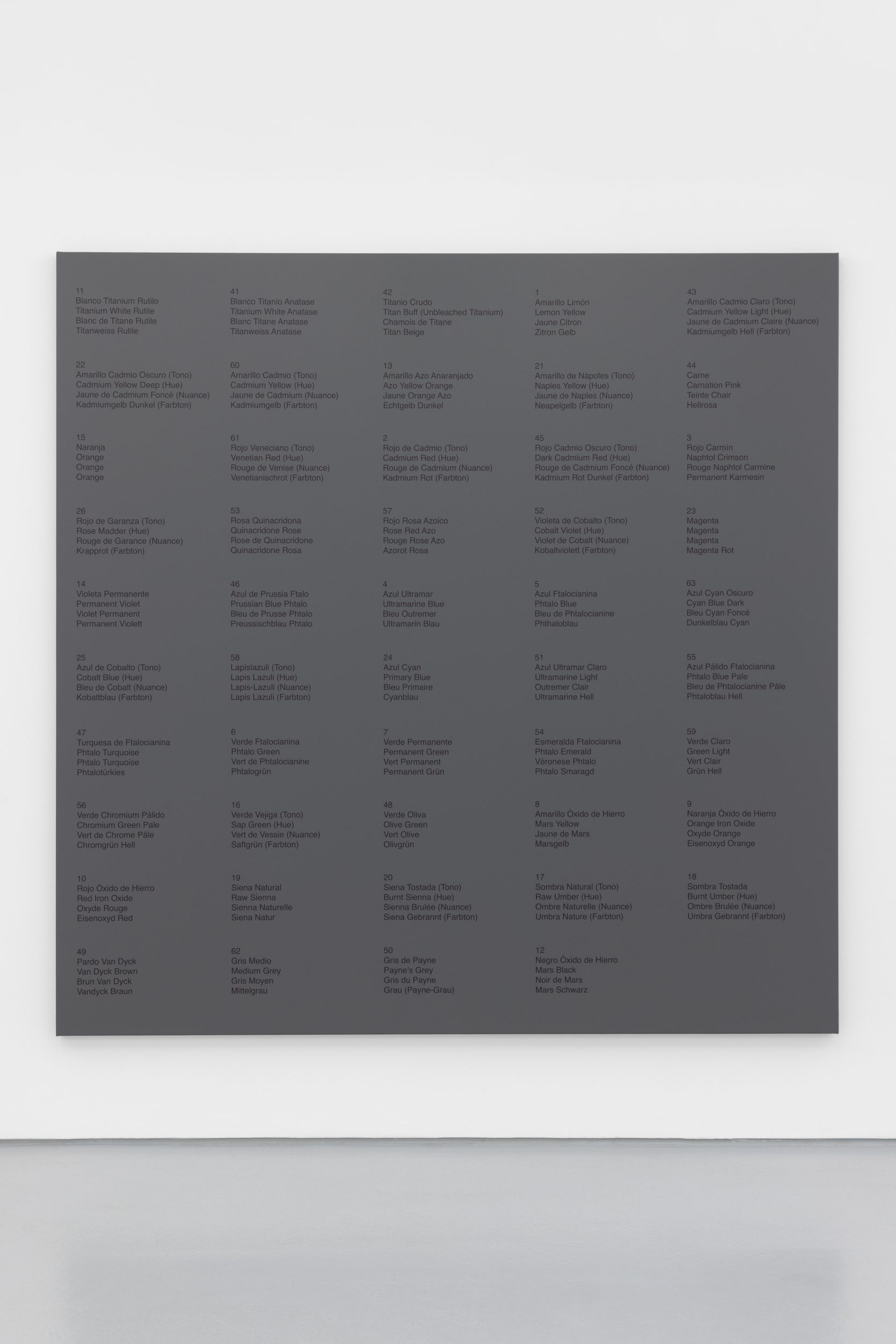 Ignasi Aballí, Grey, 2025. Acrylic paint and digital print on canvas. 200 x 200 x 4 cm. Unique
