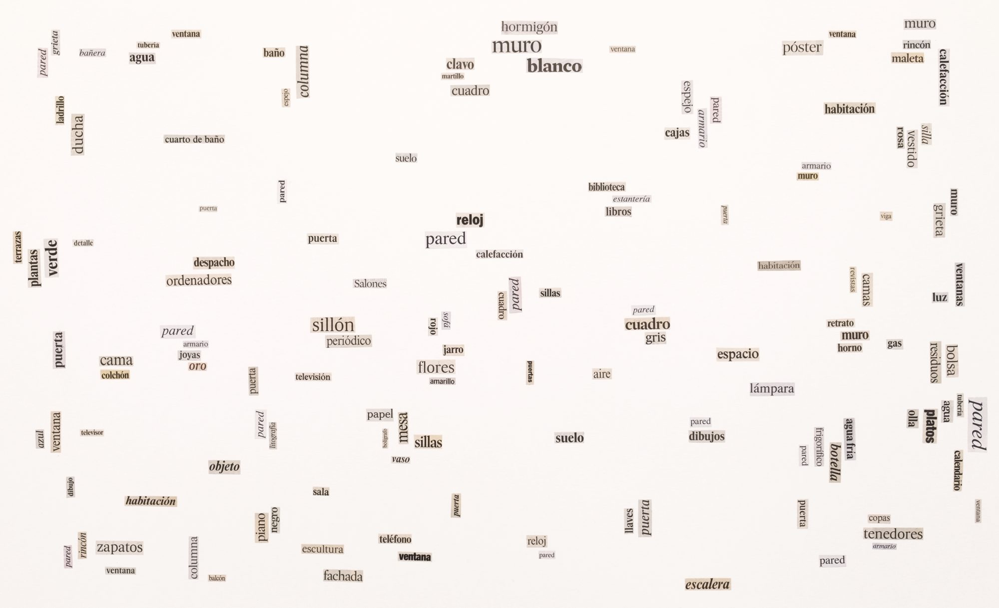 Ignasi Aballí, House, 2026. Collage on paper. 122 x 93 cm. Unique
