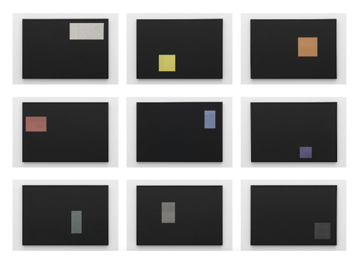 Ignasi Aballí, Monochrome in the paper, 2025. Newspaper paper. 9 x (45 x 60 x 3 cm).
