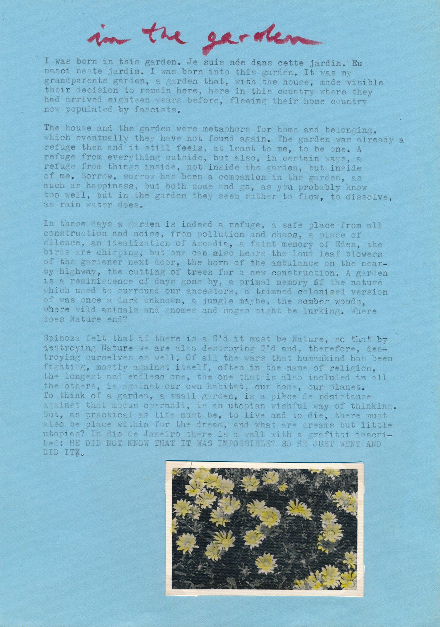 Daniel Blaufuks, Untitled (Jardim Cinema), 2024. Collage on Canson paper (photograph, ink, various clippings). 22 x 31 x 3 cm (framed). Unique
