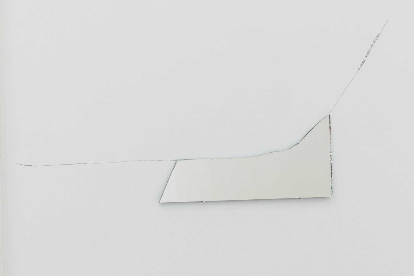 Charbel-joseph H. Boutros, A heart shaped by destiny, 2025-2026. Broken mirror, nails, drawing on wall, destiny. 10 x 30 cm
&nbsp;
