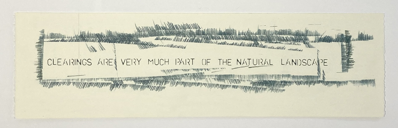 Gabriela Albergaria,  The Best way to kill a tree Drawing #45, 2025. Colour pencil on paper. 16 x 56,5 cm.
