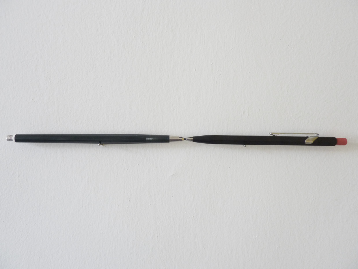 Charbel-joseph H. Boutros, Lovers, 2011.  Two mechanical pencils, lead, nails.
