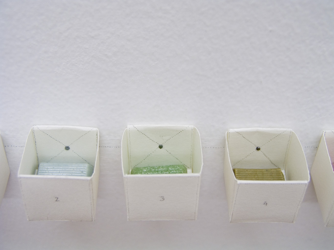 Armanda Duarte, menos quinze (princípio ou origem) (detail), 2008. 15 drawings constructed from each of 15 mosaics in a manual process of expanding to the limits of the page. paper graphite pencil-of-color glass.22.6 x 22.6 cm
