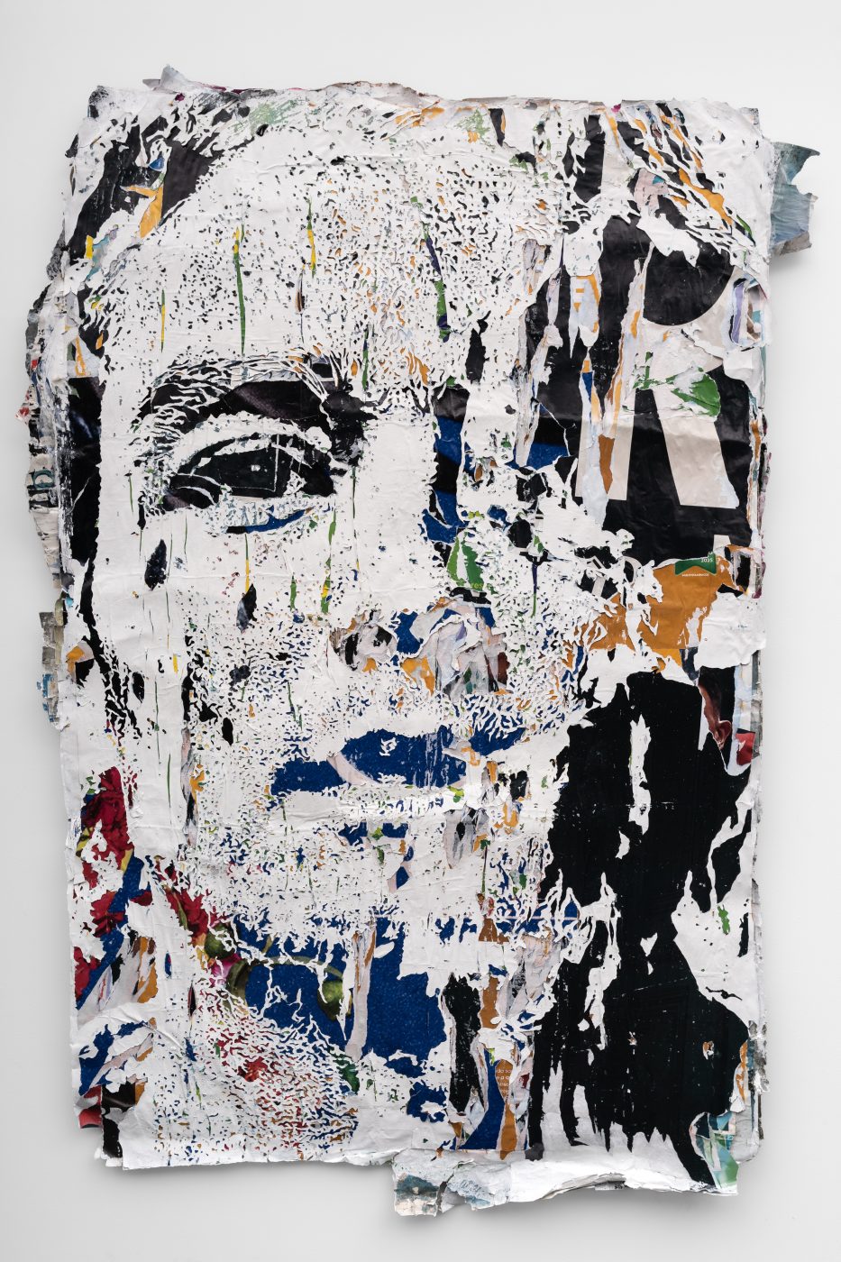 Alexandre Farto aka Vhils, Density series #07, 2026. Hand-carved advertising poster. 201 x 140 cm. Unique
