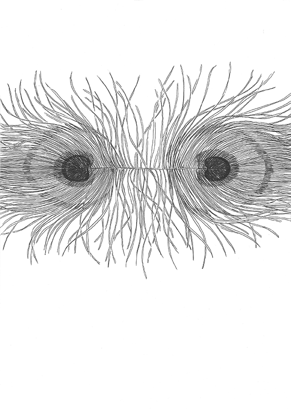 André Romão,  Mask (14), 2022. Ink on paper in plexiglas frame. 31 x 23,5 x 2 cm (framed). Unique
